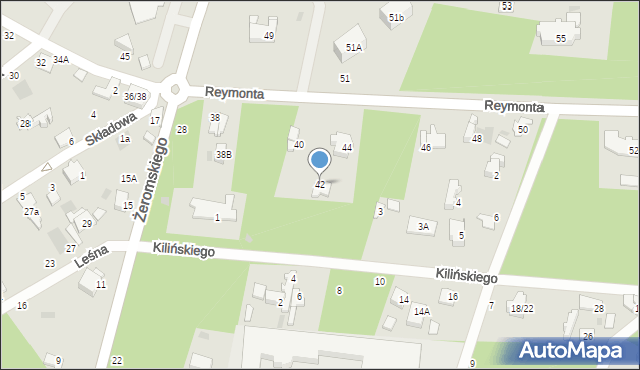 Otwock, Reymonta Władysława, 42, mapa Otwock