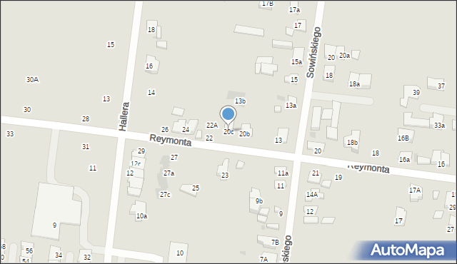 Ożarów Mazowiecki, Reymonta Władysława, 20c, mapa Ożarów Mazowiecki