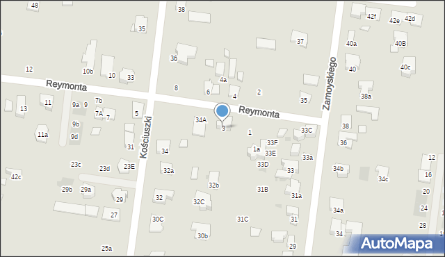 Ożarów Mazowiecki, Reymonta Władysława, 3, mapa Ożarów Mazowiecki