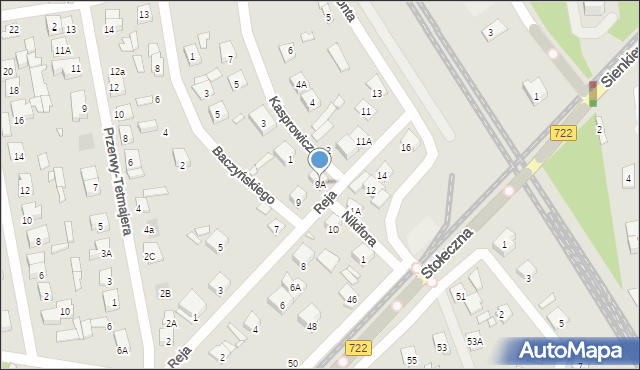 Piaseczno, Reja Mikołaja, 9A, mapa Piaseczno