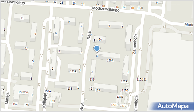 Piotrków Trybunalski, Reja Mikołaja, 6, mapa Piotrków Trybunalski