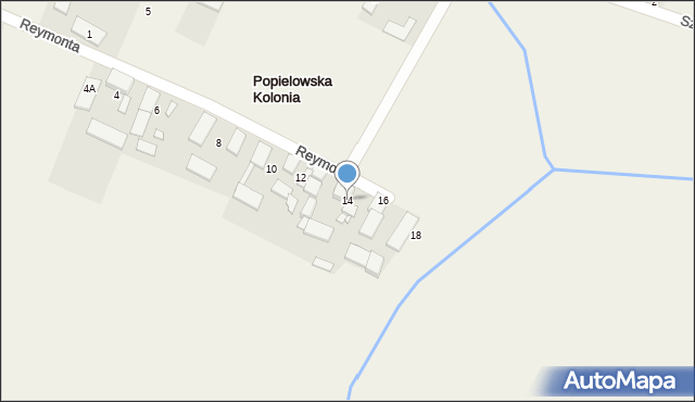 Popielowska Kolonia, Reymonta Władysława, 14, mapa Popielowska Kolonia