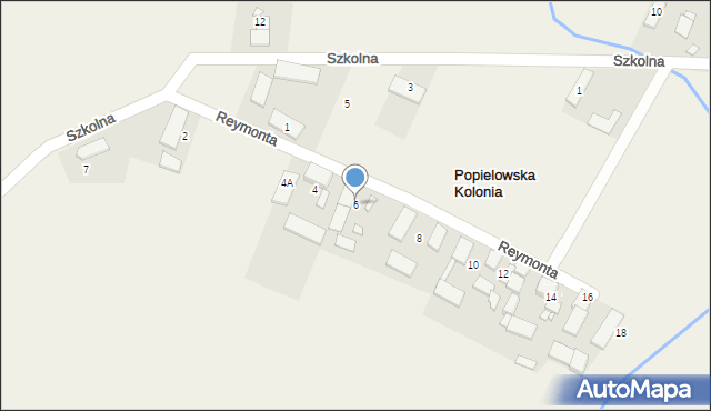 Popielowska Kolonia, Reymonta Władysława, 6, mapa Popielowska Kolonia