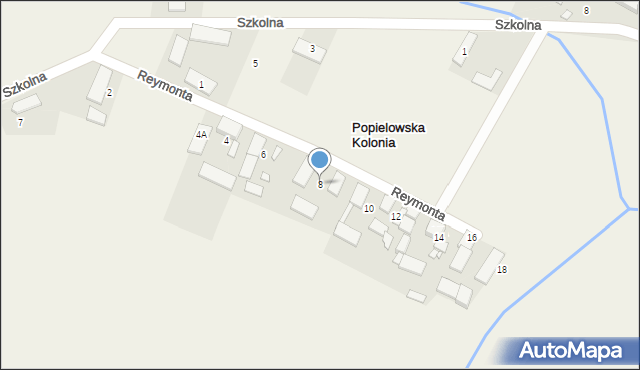 Popielowska Kolonia, Reymonta Władysława, 8, mapa Popielowska Kolonia