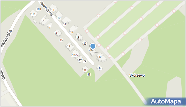 Poznań, Rezedowa, 28, mapa Poznania