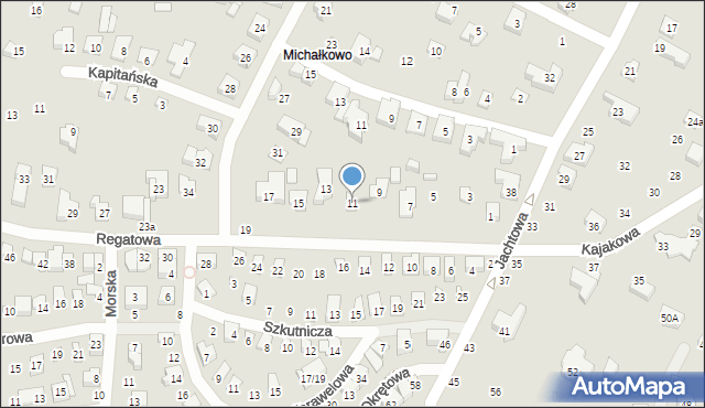 Poznań, Regatowa, 11, mapa Poznania