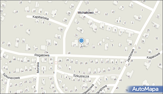 Poznań, Regatowa, 15, mapa Poznania