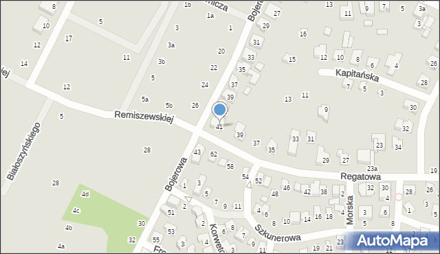 Poznań, Regatowa, 41, mapa Poznania