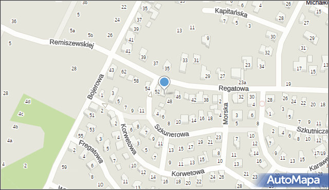 Poznań, Regatowa, 50, mapa Poznania