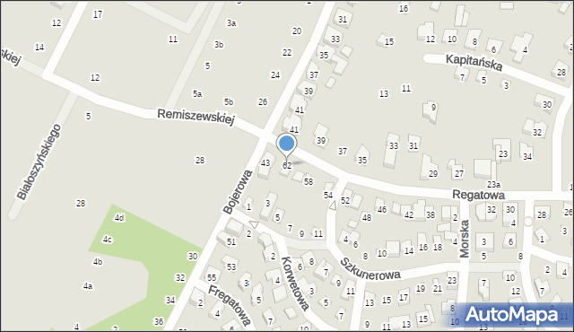 Poznań, Regatowa, 62, mapa Poznania