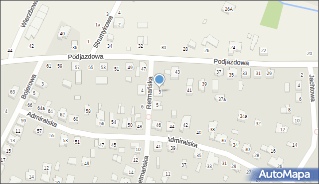 Poznań, Retmańska, 3, mapa Poznania