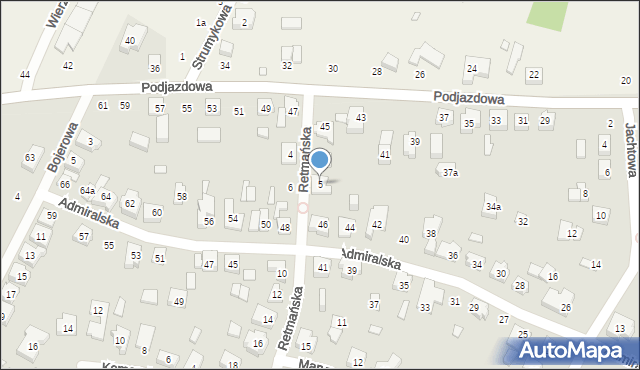 Poznań, Retmańska, 5, mapa Poznania