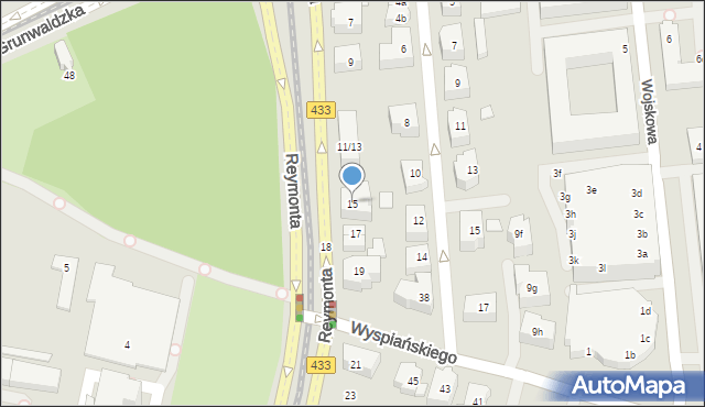 Poznań, Reymonta Władysława, 15, mapa Poznania