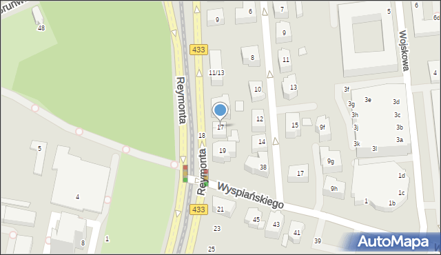 Poznań, Reymonta Władysława, 17, mapa Poznania