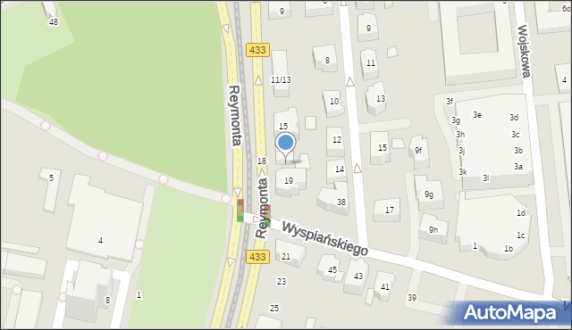 Poznań, Reymonta Władysława, 17a, mapa Poznania