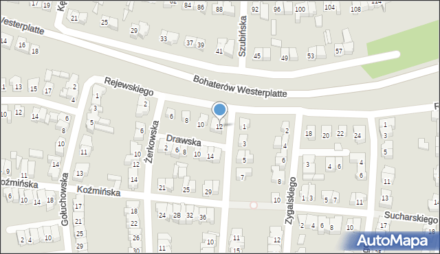 Poznań, Rejewskiego Mariana, 12, mapa Poznania