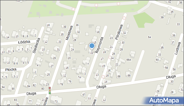 Pruszków, Reymonta Władysława, 11, mapa Pruszków