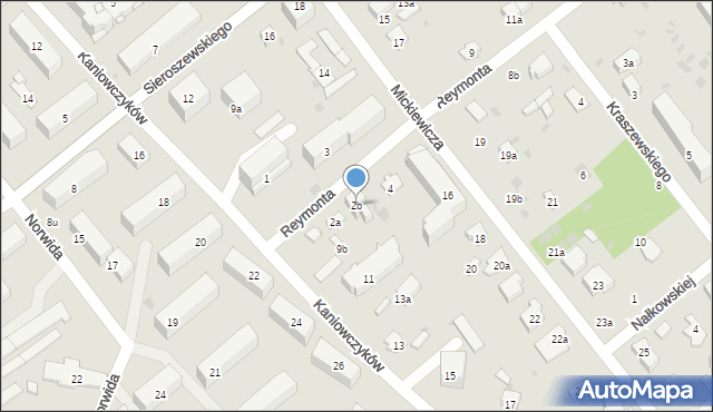 Puławy, Reymonta Władysława, 2b, mapa Puław