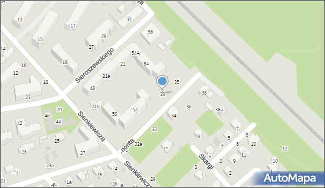 Puławy, Reymonta Władysława, 33, mapa Puław