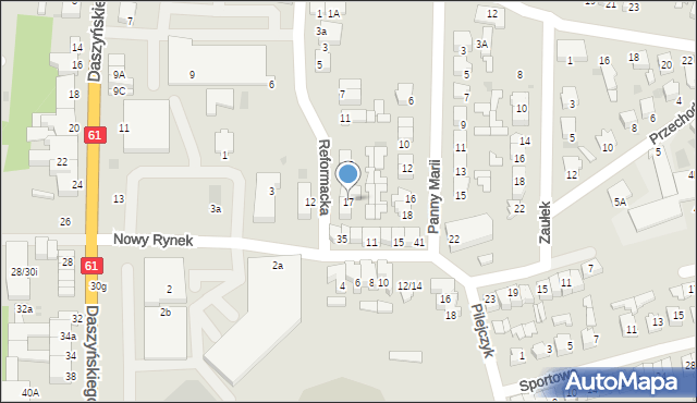 Pułtusk, Reformacka, 17, mapa Pułtusk