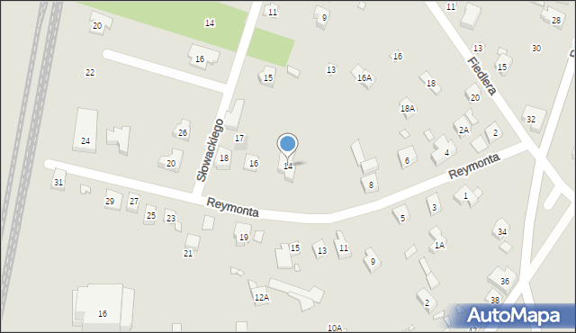 Puszczykowo, Reymonta Władysława, 14, mapa Puszczykowo