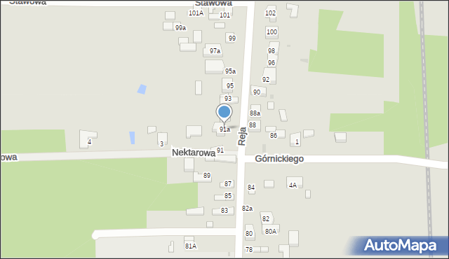 Radomsko, Reja Mikołaja, 91a, mapa Radomsko