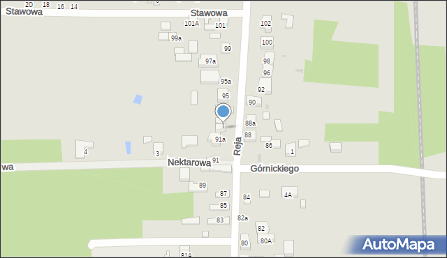 Radomsko, Reja Mikołaja, 93a, mapa Radomsko