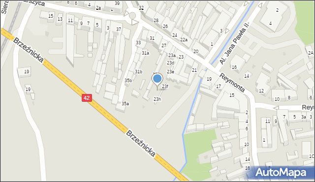 Radomsko, Reymonta Władysława, 23g, mapa Radomsko