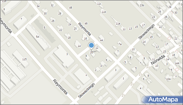 Radzionków, Reymonta Władysława, 10, mapa Radzionków