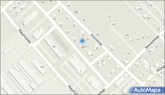 Radzionków, Reymonta Władysława, 18, mapa Radzionków