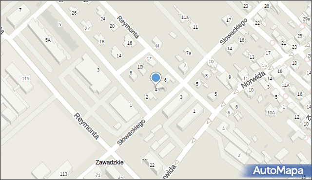 Radzionków, Reymonta Władysława, 4, mapa Radzionków