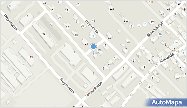 Radzionków, Reymonta Władysława, 8, mapa Radzionków