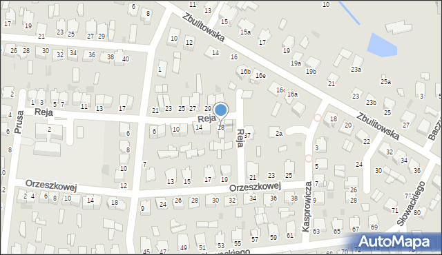 Radzyń Podlaski, Reja Mikołaja, 18, mapa Radzyń Podlaski