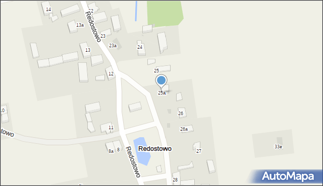 Redostowo, Redostowo, 25a, mapa Redostowo