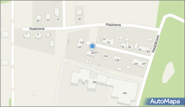 Redzikowo, Redzikowo, 12, mapa Redzikowo