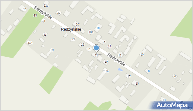 Redzyńskie, Redzyńskie, 21, mapa Redzyńskie