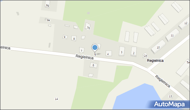 Regielnica, Regielnica, 5, mapa Regielnica