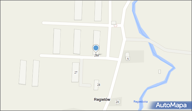 Regietów, Regietów, 28a, mapa Regietów