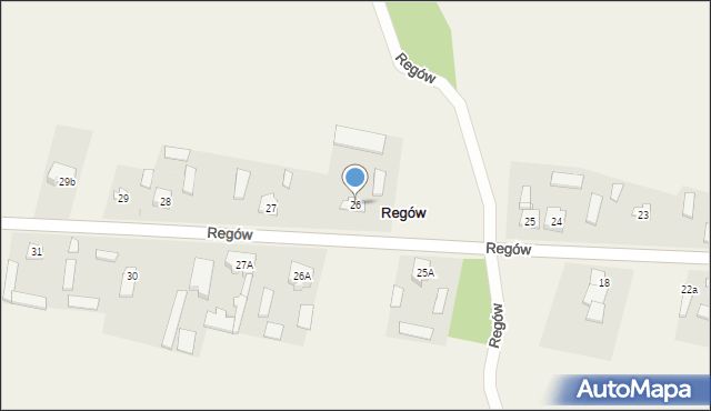 Regów, Regów, 26, mapa Regów