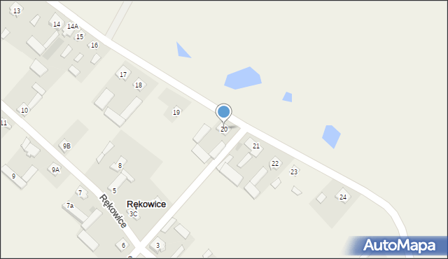 Rękowice, Rękowice, 20, mapa Rękowice