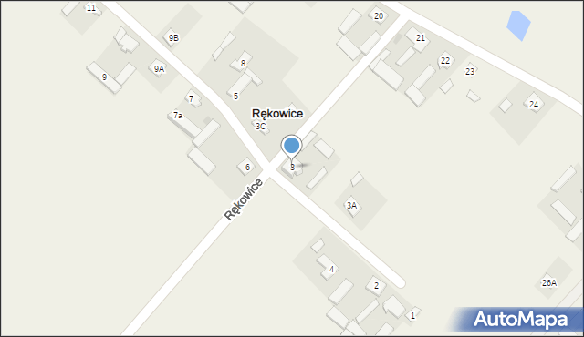 Rękowice, Rękowice, 3, mapa Rękowice