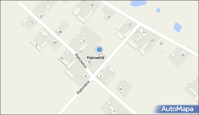 Rękowice, Rękowice, 3D, mapa Rękowice