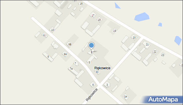 Rękowice, Rękowice, 8, mapa Rękowice