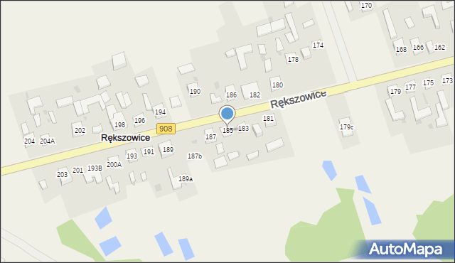 Rększowice, Rększowice, 185, mapa Rększowice