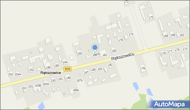 Rększowice, Rększowice, 186, mapa Rększowice