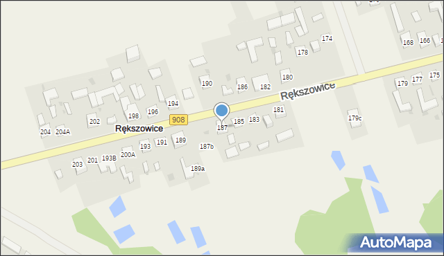 Rększowice, Rększowice, 187, mapa Rększowice