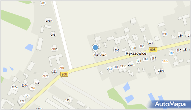 Rększowice, Rększowice, 204, mapa Rększowice