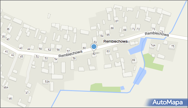Rembiechowa, Rembiechowa, 62, mapa Rembiechowa