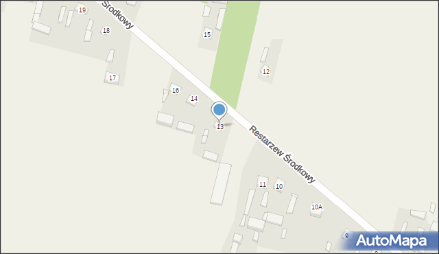 Restarzew Środkowy, Restarzew Środkowy, 13, mapa Restarzew Środkowy
