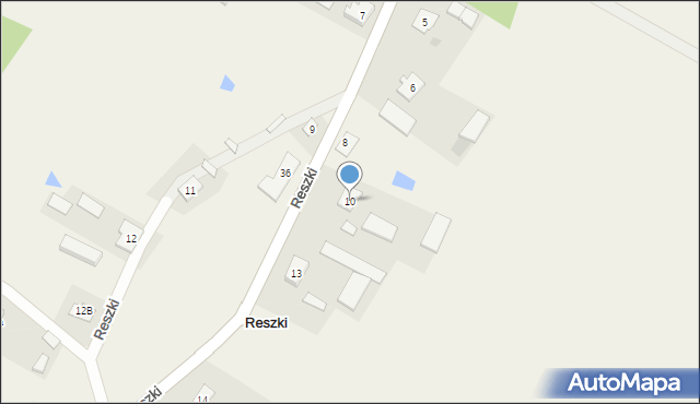 Reszki, Reszki, 10, mapa Reszki